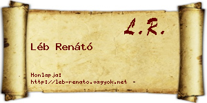 Léb Renátó névjegykártya